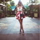High-waisted top and skirt