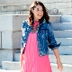 Dress with denim jacket