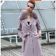 Cashmere coat with fur collar
