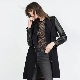 Coat with leather sleeves (85 photos)