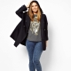 Women's short coat of large sizes