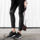 Black leather trainers
