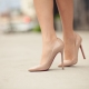 Beige high heels