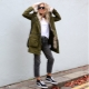 Parka with a hood with fur