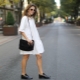 Shoes under a white dress