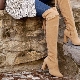 Beige suede boots