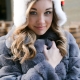 Gray fur coat