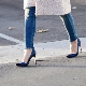 Blue and black shoes