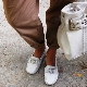 Women's white moccasins
