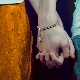 Rubber bracelet with gold