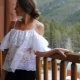 We sew blouses with lowered and open shoulders