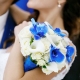 White and blue bridal bouquet: subtleties of design and choice