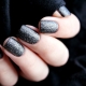 Black glitter manicure - brightness and elegance