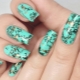 Manicure in black and turquoise: beauty and style
