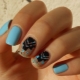 Manicure in blue and black: fashion ideas and design examples