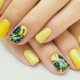 Manicure in pale yellow color