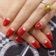 We decorate a beautiful red moon manicure