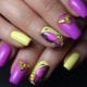 Features of yellow-purple manicure