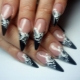 Black extended nails: execution technique and design options