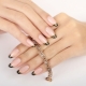 Designing French manicure on round nails