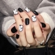 Black and white manicure options for short nails