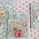 Postcards for March 8 using scrapbooking technique