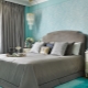 What curtains go with the blue wallpaper in the bedroom?