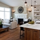 Interior design of a kitchen-living room in a private house