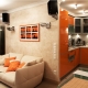 Interior design of the kitchen-living room in Khrushchev