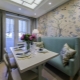 Kitchen design 11 sq. m with sofa