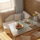 Kitchen design 12 sq. m with sofa