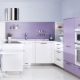 Kitchen design in lilac tones