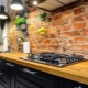 Brick apron for kitchen: design, materials and tips for choosing