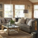 Living room in a wooden house: simple and original interior design options