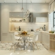 Kitchen interior in light colors