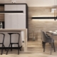 Laminate on the wall in the interior of the kitchen