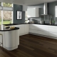 Overview of kitchens with black countertops