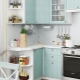 Layout and projects of the corner kitchen