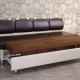 Narrow straight sofas with sleeping berths for the kitchen
