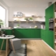 Green kitchen: a set and its combination with interior design