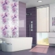 Bathroom design with orchids on tiles