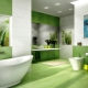 Green tiles in the bathroom interior