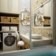 Shelf in the bathroom above the washing machine