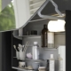 Wardrobes with a mirror in the bathroom: types and choices