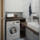 Cabinets above washing machines in the bathroom