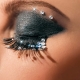Eyelash extensions with rhinestones