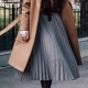 What can I wear with a pleated skirt in autumn?