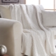 White blankets and bedspreads in the interior
