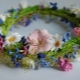Making a wreath of flowers