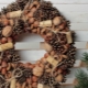 Making a wreath of cones